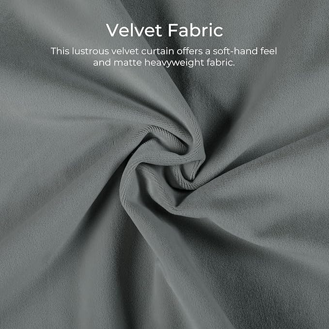 TWOPAGES Luxury Velvet Curtain Pinch Pleated Wolf Gray Curtain 84 inch Long Thermal Insulated Blackout Drapes for Bedroom Living Room Indoor Window (1 Panel,Wolf Gray,72Wx84L) - Image 3