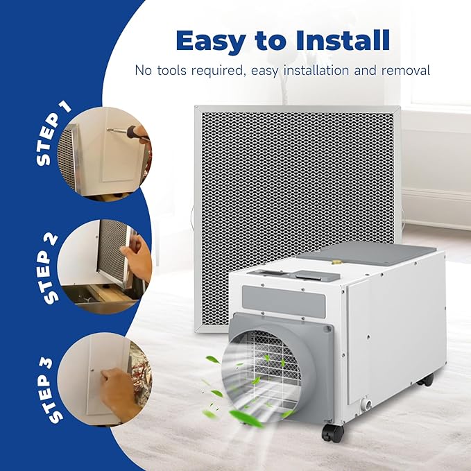 2-Packs 5881 Washable MERV 8 Dehumidifier Filter 12x14x1 Compatible with AprilAire Whole-House Models E100 E080 8192A and Dehumidifying Ventilator 8192A Replacement Filter - Image 4