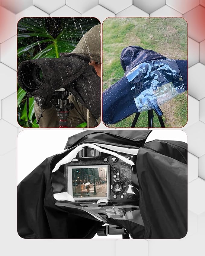REFLEX CAMERA Universal Protective Waterproof DSLR/SLR Rain Cover with Drawstring Sleeves & Clear Viewing Window for Sony, Canon, Nikon, Panasonic, Lightweight Nylon Protection for All-Weather Outdoor - Image 3