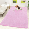 OLANLY Dog Door Mat for Muddy Paws 70x46, Absorbs Moisture and Dirt, Absorbent Non-Slip Washable Doormat, Quick Dry Chenille Mud Mat for Dogs, Entry Indoor Entryway Carpet for Inside Floor, Pink by OLANLY