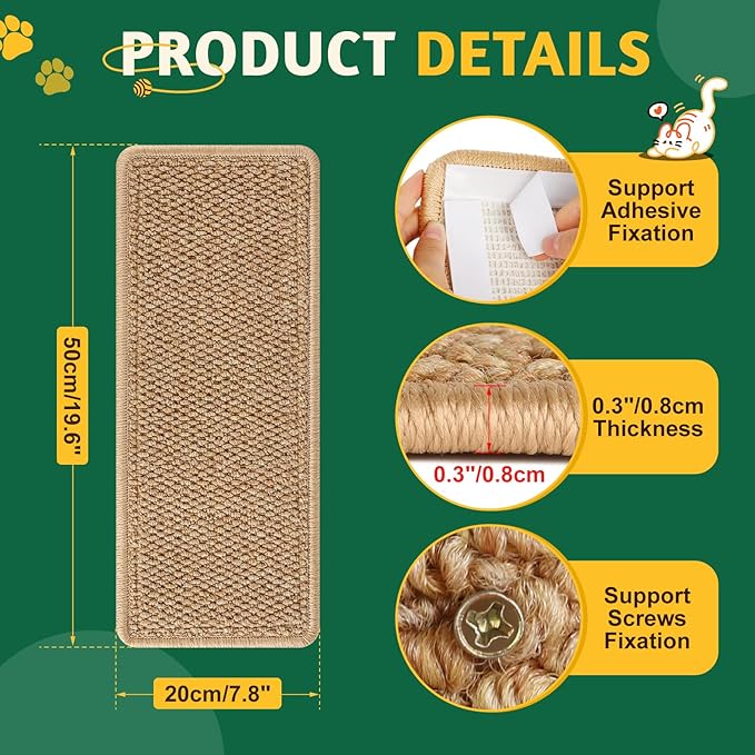 Door Protector from Cat Scratching 19.6" x 7.8" Cat Wall Corner Scratcher, Anti Scratch Door Frame Furniture Protector for Indoor Cats - Image 7