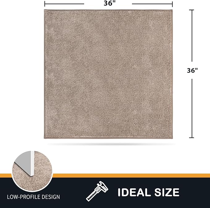 PURRUGS Dirt Trapping Door Mat 36" x 36", Non-Slip Machine Washable Entryway Rug, Dog Doormat, Indoor Front Door Mat, Super Absorbent Entry Rug for Muddy Shoes & Paws, Taupe - Image 2