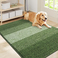Smiry Dog Door Mat for Muddy Paws, Absorbs Moisture and Dirt, Low-Profile Entryway Mat with Non-Slip Backing, Entry Indoor Outdoor Doormat for Inside Floor (40x32 Inches, Green, Striped) by Smiry