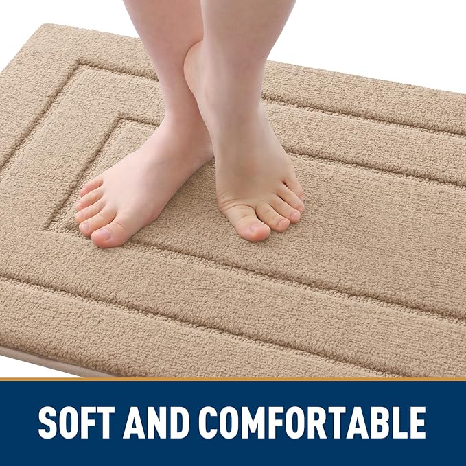 Smiry Dog Door Mat for Muddy Paws, Absorbs Moisture and Dirt, Low-Profile Entryway Mat with Non-Slip Backing, Entry Indoor Outdoor Doormat for Inside Floor (24x16 Inches, Beige, Bordered) - Image 5