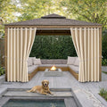 DIVA EN CAMINO DEC Waterproof Outdoor Curtain W105 x L84 - Grommet Top Sunlight Blocking Window Treatment Drapes Blackout Curtains for Home Bedroom Living Room Outdoor Patio Porch (Beige, 2 Panels) by DivaenCamino