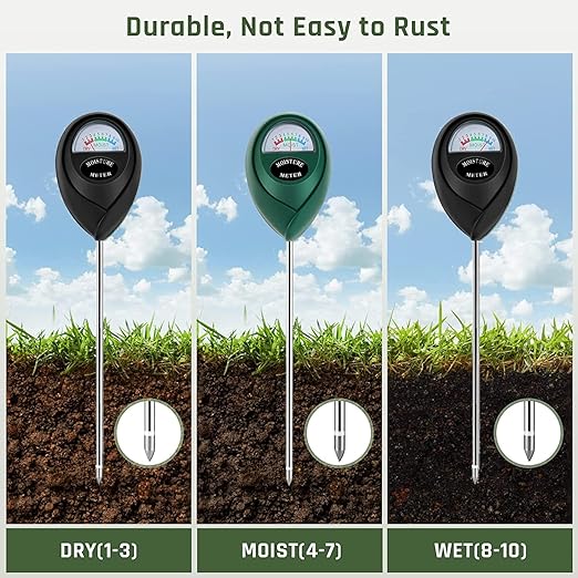 Plant Moisture Meter, Plant Water Meter, Soil Moisture Meter for House Plants for Garden, Lawn, Farm, Indoor & Outdoor Use, No Batteries Required (Green + Black) - Image 3