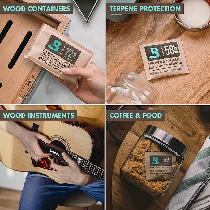 Boveda 69% Two-Way Humidity Control Pack for Storing Up to 25 Items – Size 60 – Single – Plastic & Wood Humidifier Boxes & Zip Lock Bags – Moisture Absorber – Humidifier Pack – Individually Wrapped - Image 7