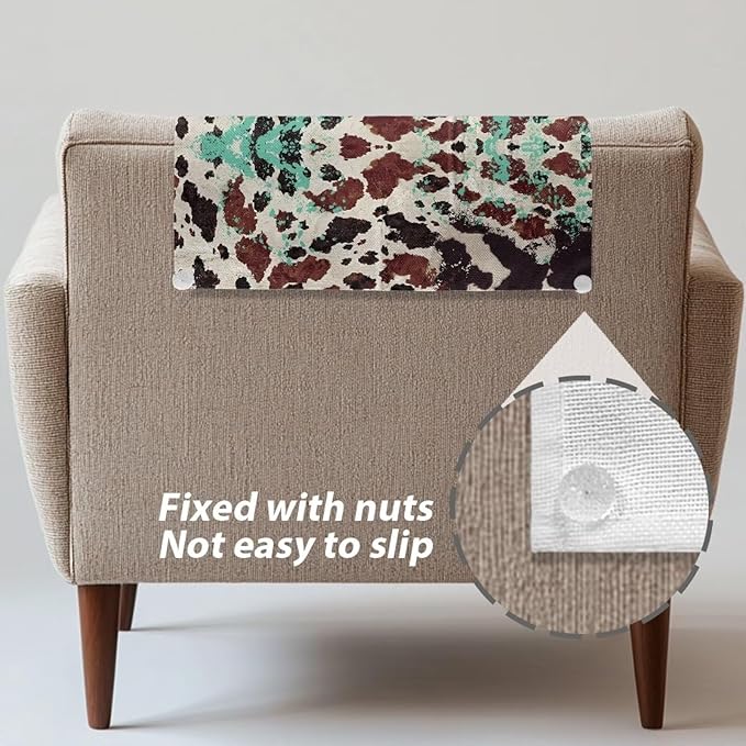 Hide Cow Sofa Headrest Covers Soft Recliner Headrest Protector Washable Couch Back Covers No-Slip Covers for Home Couch Loveseats Decoration 16.53 x 26.18 in - Image 6