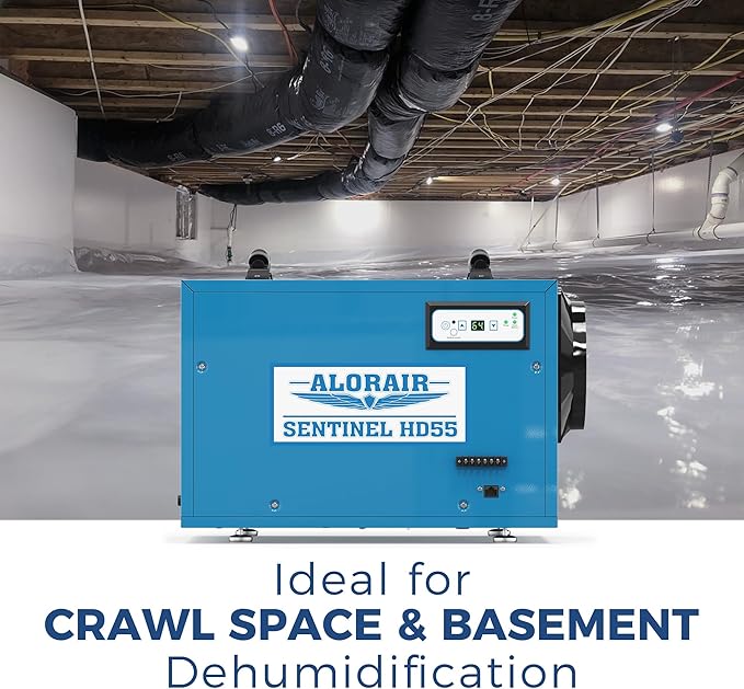 ALORAIR Commercial Dehumidifier 113 Pint, with drain Hose for Crawl Spaces, Basements, Industry Water Damage Unit, Compact, Portable, Auto Defrost, Memory Starting, 5 Years Warranty, Sentinel HD55 - Image 4