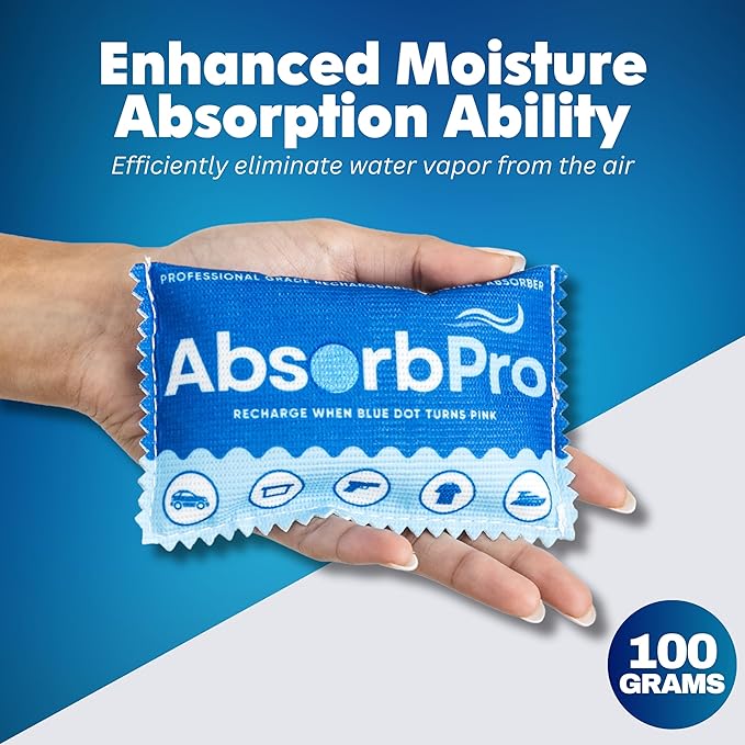 Rechargeable Dehumidifier Bag 1-Pack - 100g Reusable Moisture Absorbers - Silica Gel Packets for Bins, Totes, Gun Safe, Food Storage, Clothes, Cars, and Boats - Image 2