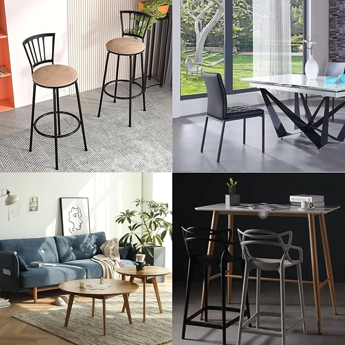 8Pcs 50mm Rubber Chair Leg Caps Black Rubber Leg Tips Round Furniture Feet for Tables Chairs Desks - Image 3