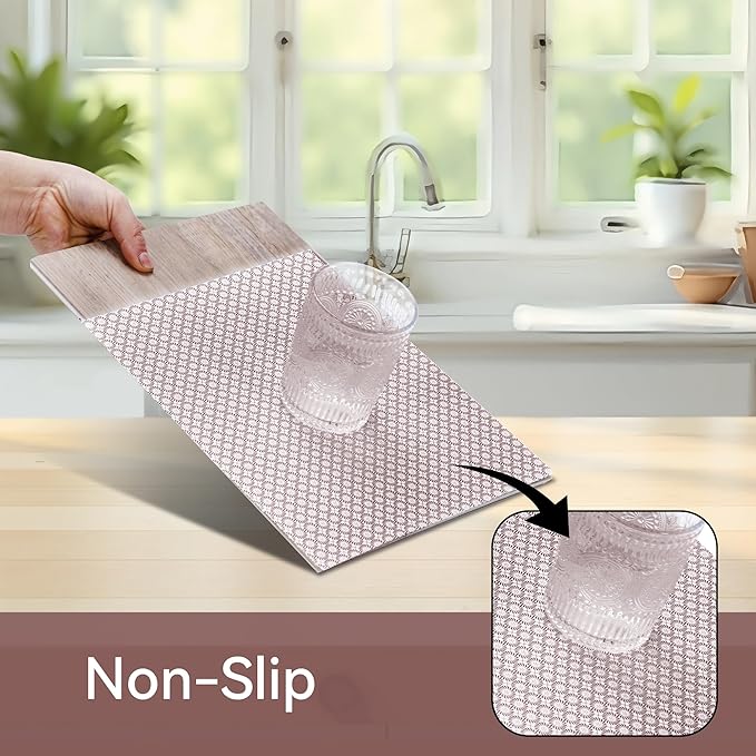 FIFTY FEET 12"x120" Non-Adhesive Shelf Liner for Kitchen Cabinets and Drawers, Washable Non-Slip PVC Cabinet Liner (Red Circle)(10 Roll) - Image 2