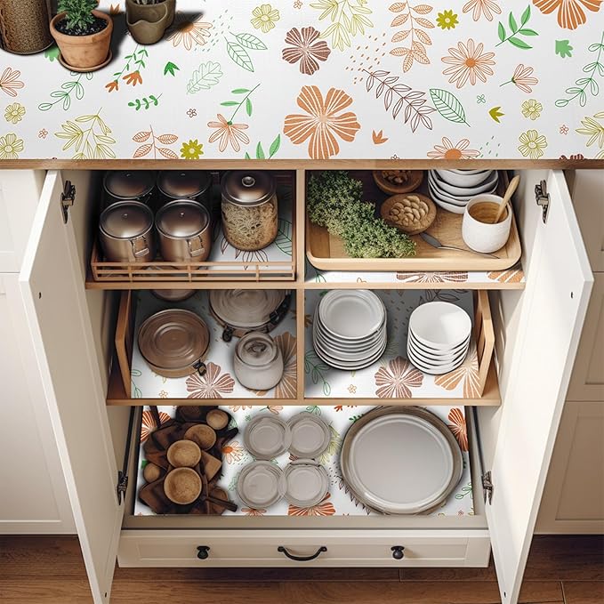 Bulk Shelf Liner 12in by 60 in Cupboard Liner Shelving Paper for Cabinets and Drawers Pantry Shelf Liners for Kitchen Cabinets Non-Adhesive - Image 2