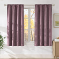 NICETOWN Greyish Purple Faux Linen Room Darkening Rod Pocket Curtains 63 inch Length, W42 x L63, Light Blocking Thermal Insulated Noise Reducing Drapes for Bedroom Farmhouse Decor, 2 Panels by NICETOWN