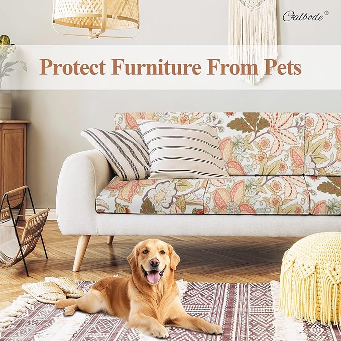 12Pcs High Elastic Digitally Printed Sofa Seat Cushion Cover, Soft & Comfortable Reusable Floral Print Stretch Couch Cushion Slipcover for Outdoor Furniture Protector Replacement(Cover Only - Image 5