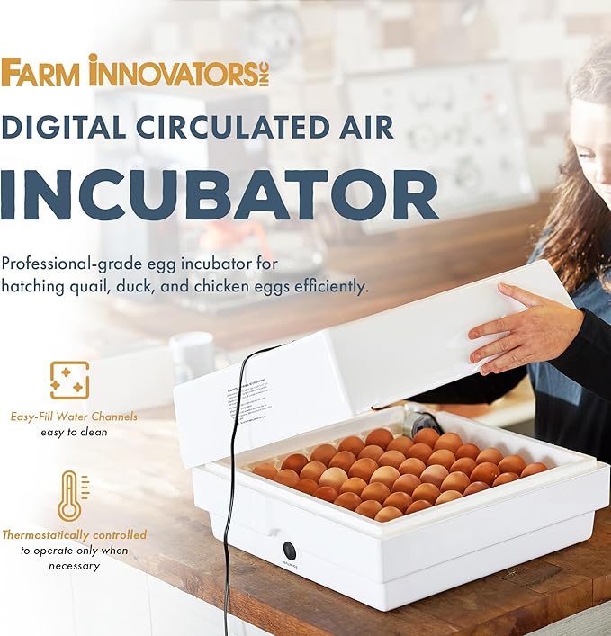 Farm Innovators 41 Egg Digital Circulated Air Incubator w/Auto Turning & Humidity Control - Automatic Incubating Machine for Hatching Chicken Eggs and Poultry Farming - Image 3