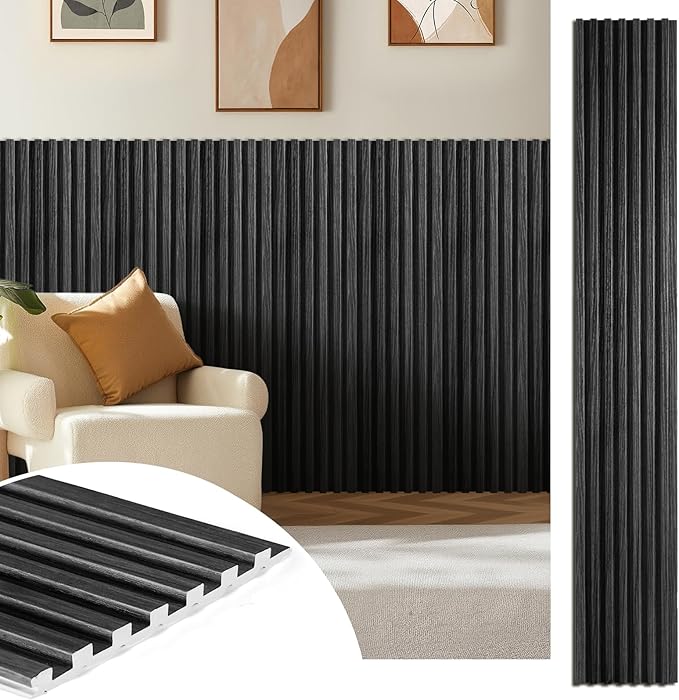 47.2 * 6 16-Pack WPC Solid Interlocking Grille,Black by LARWORKS