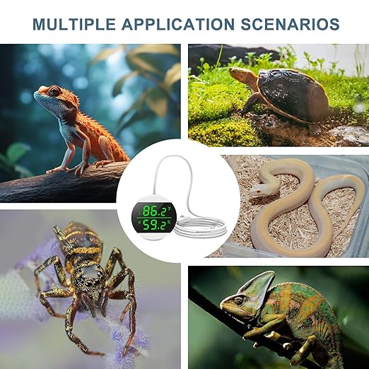 USB Power Supply LED Digital Reptile Thermometer Hygrometer, 10s Refresh Speed, 1.8 High Precision, Terrarium Thermometers - Image 8