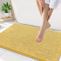 Smiry Luxury Chenille Bathroom Rugs 34x21, Extra Soft and Absorbent Shaggy Bath Mat, Machine Washable, Non-Slip Plush Carpet Runner for Tub, Shower, and Floor, Home Decor Accessories, Yellow by Smiry
