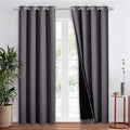 NICETOWN Cold Reducing Curtains, Total Shade Draperies, Heavy-Duty Full Light Shading Drape with Black Liner Backing for Villa/Hall/Dorm Window（Gray, 1 Panel, 52 inches Wide x 95 inches Long by NICETOWN
