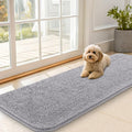 OLANLY Dog Door Mat for Muddy Paws 59x20, Absorbs Moisture and Dirt, Absorbent Non-Slip Washable Doormat, Quick Dry Chenille Mud Mat for Dogs, Entry Indoor Entryway Carpet for Inside Floor, Light Grey by OLANLY