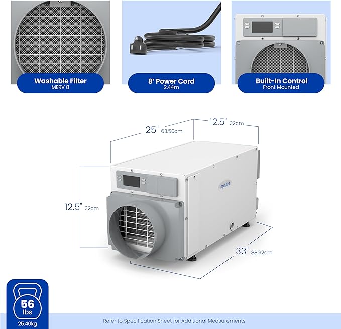AprilAire E070 Crawl Space Dehumidifier for Basement & Crawlspace – 70-Pint High-Capacity Commercial Dehumidifier for Homes Up to 2,200 Sq. Ft. with Pump, Drain Hose, & Hanging Kit for DIY Install - Image 14