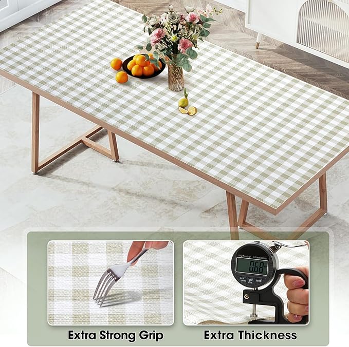 Beautysaid Shelf and Drawer Liner for Kitchen Cabinet, Non Adhesive Non Slip Shelf Paper Waterproof Washable Thickened for Dresser Pantry Shelve Bathroom Protector Liner(Checkered,18 in x 30 FT) - Image 4