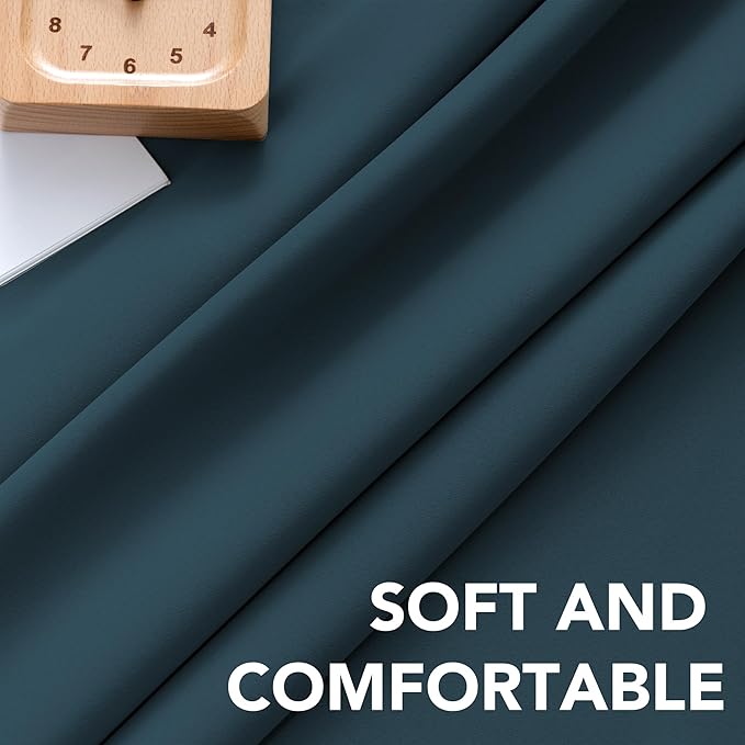 H.VERSAILTEX Blackout Curtains Thermal Insulated Window Treatment Panels Room Darkening Blackout Drapes for Living Room Back Tab/Rod Pocket Bedroom Draperies, 52 x 84 Inch, Dark Teal, 2 Panels - Image 5