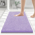 Smiry Luxury Chenille Bathroom Rugs 24x16, Extra Soft and Absorbent Shaggy Bath Mat, Machine Washable, Non-Slip Plush Carpet Runner for Tub, Shower, and Floor, Home Decor Accessories, Purple by Smiry