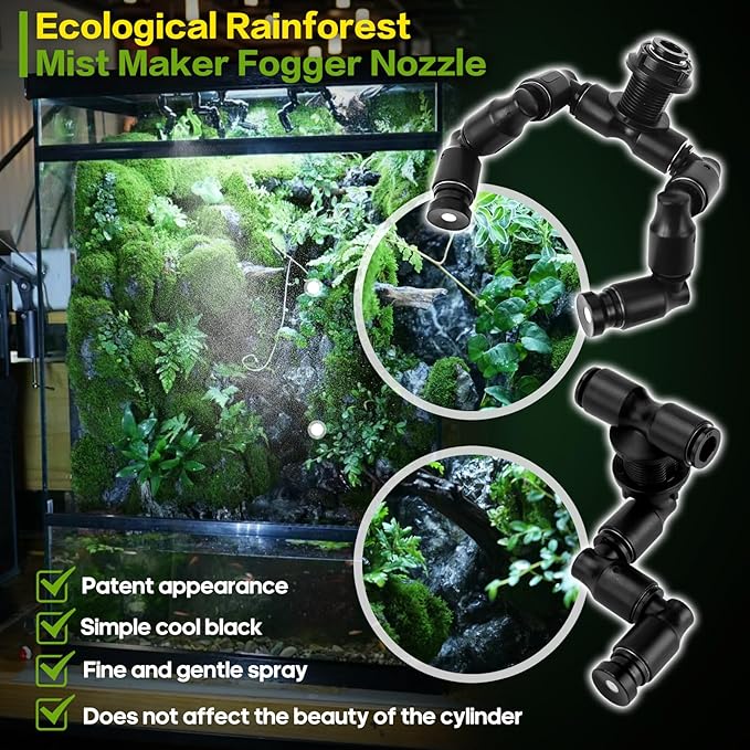 Reptile Smart Mister, Reptile Humidifiers Misting System Automatic with Timer, Terrariums Humidifier with 360°Adjustable Misting Nozzles, Spray Kit for Rainforest Plants Amphibian - Image 4
