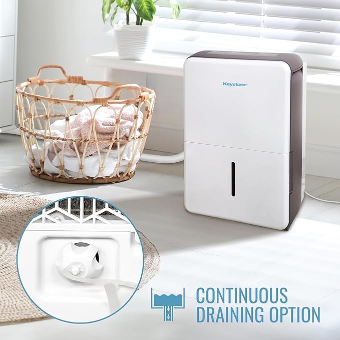 Keystone Energy Star 22-Pint Portable Dehumidifier for Large Rooms up to 1,500 Sq.Ft. with Auto-Shutoff & Timer, Quiet and Moisture Absorber For Basement, Garage, Living Room - Image 6