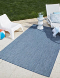 Unique Loom Outdoor Solid Collection Area Rug (5' 3" x 7' 1" Rectangle Blue/Navy Blue) by UniqueLoom
