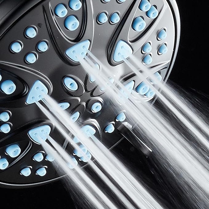 AquaDance Antimicrobial – Anti-Clog High-Pressure 6-Setting Head with Microban Nozzle Protection from Growth of Mold, Mildew & Bacteria for Stronger Shower 4", Aqua Blue Jets – 1.8 GPM - Image 3