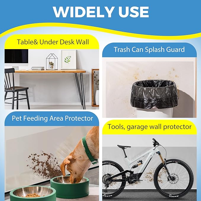 Electrostatic Wall Protective Film, Clear Protector Removable Contact Paper, Transparent Static Cling, Plastic Wall Protector from Trash Can, Chair Back, Furniture, Door 9.84ft - Image 6