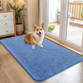 OLANLY Dog Door Mat for Muddy Paws 45x27, Absorbs Moisture and Dirt, Absorbent Non-Slip Washable Doormat, Quick Dry Chenille Mud Mat, Entry Indoor Entryway Carpet for Inside Floor, Cornflower Blue by OLANLY