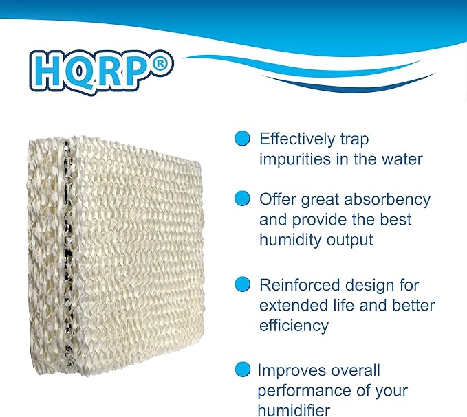 HQRP Wick Filter (4-Pack) Compatible with Duracraft DH803 / DH804 / DH805 / DH806 / DH807 / DH810 / DH815 / DA1007 Natural Cool Moisture Humidifier, AC-809 / D09-C/AC-815 Replacement - Image 3