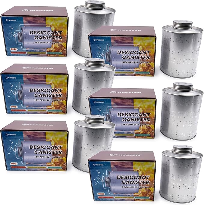900 Gram 6 Pack Dehumidifiers for Home, Rechargeable Gun Safe Dehumidifier, Gun Safe Accessories 2 LBS Dehumidifier for Basement, Closet, Garage, Safe, Car, Moisture Absorbers Desiccants by Wisesorb