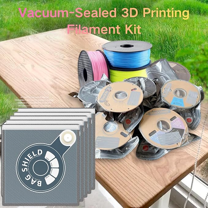 Airtight Container for Filament, Filament Storage Container Bags, Vacuum-Sealed, 10 Packs 2.0 Lightproof Storage Bags+ Electric Vacuum Pump+2 Clips, Moisture-Proof - Image 4