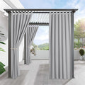 RYB HOME Outdoor Curtains 95 inches Long, Waterproof Blackout 100% Privacy Drapes for Patio Door Terrace Pergola Arbor, Wide 52 x Long 95 inches, 1 Piece, Light Grey by RYBHOME
