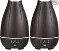 HealthSmart Essential Oil Diffuser, Cool Mist Humidifier and Aromatherapy Diffuser with 500ML Tank Ideal for Large Rooms, Adjustable Timer, Mist Mode and 7 LED Light Colors, Brown (Pack of 2) by HealthSmart