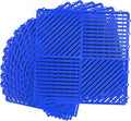 MYFAMIREA Modular Interlocking Cushion 12 Pack 11.8" x 11.8" Rubber Floor Tiles Non-Slip Splicing Drainage Mats for Deck, Pool, Shower, Patio, Balcony, Bathroom, Kitchen, Yard (Diagonal, Dark Blue) by MYFAMIREA