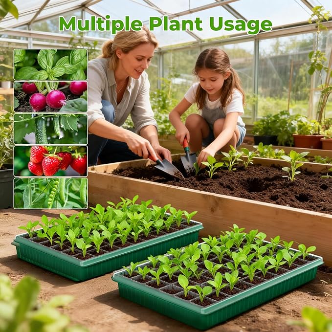 120 Cells Seed Starter Tray with Grow Light, Smart Timer， Seedling Starter Kit with Humidtiy Dome, 3/6/12H Timer，Germination Kit For all plants including cucumbers, tomatoes etc.Plant Seed（2Pack ） - Image 6