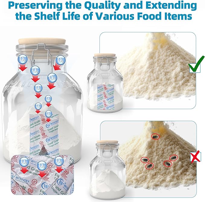 500CC 300 Packs Oxygen Absorbers for Food Storage, Food Grade Oxygen Absorbers, O2 Absorbers Food Grade for Food Storage - Image 4