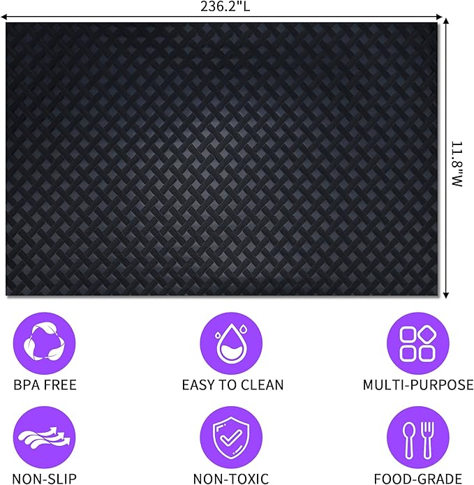 Non-Slip Shelf Liner, for Kitchen Cabinets, Washable Oil-Proof & Waterproof Drawer Mats for Refrigerators, Shelves & Desks, Non-Adhesive EVA Material - Image 2
