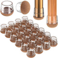 Chair Leg Floor Protectors Large 24Pcs,Silicone Chair Leg Protectors for Hardwood Floors/Tiles,360°Wrapped Felt Bottom to Prevent Scratch and Reduce Noise, Round Clear by YTEACIUL