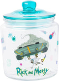 Silver Buffalo Rick and Morty Falling Out of Ship Glass Cookie Snack Candy Jar with Lid (Small) by SilverBuffalo
