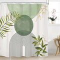 Sage Green Boho Shower Curtain 72Wx72H Modern Abstract Bohemian Leaves Minimalist Neutral Botanical Geometric Arch Bathroom Decor Mid Century Plant Bath Curtain Fabric Polyester 12 Pack Hooks by MitpokBrand