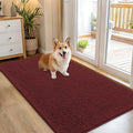 OLANLY Dog Door Mat for Muddy Paws 54x32, Absorbs Moisture and Dirt, Absorbent Non-Slip Washable Doormat, Quick Dry Chenille Mud Mat, Entry Indoor Entryway Carpet for Inside Floor, Caramel Russet by OLANLY
