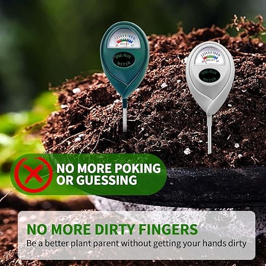 Plant Moisture Meter Soil Moisture Sensor Meter Water Monitor Hygrometer Plant Water Meter [Green + White] Soil Moisture Meter for Gardening, Farming, Plants - Image 3