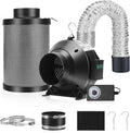 MELONFARM Air Filtration Kit, 4" 190 CFM Inline Duct Fan with Speed Controller, 12" High Carbon Filter, 8 Ft Ducting & Rubber Coupler, Air Cooling and Filtration Kit for Grow Tent, Hydroponics by MELONFARM